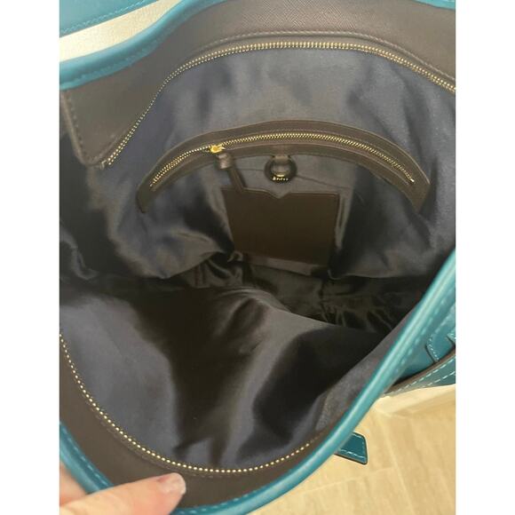 DKNY NEW teal leather shoulder bag with crossbody strap Gorgeous! - Picture 5 of 12